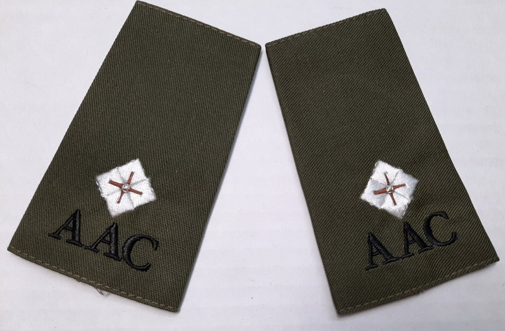 AAC Shoulder Slides British Army Old Pattern Olive Drab Sliders 2nd Lieutenant