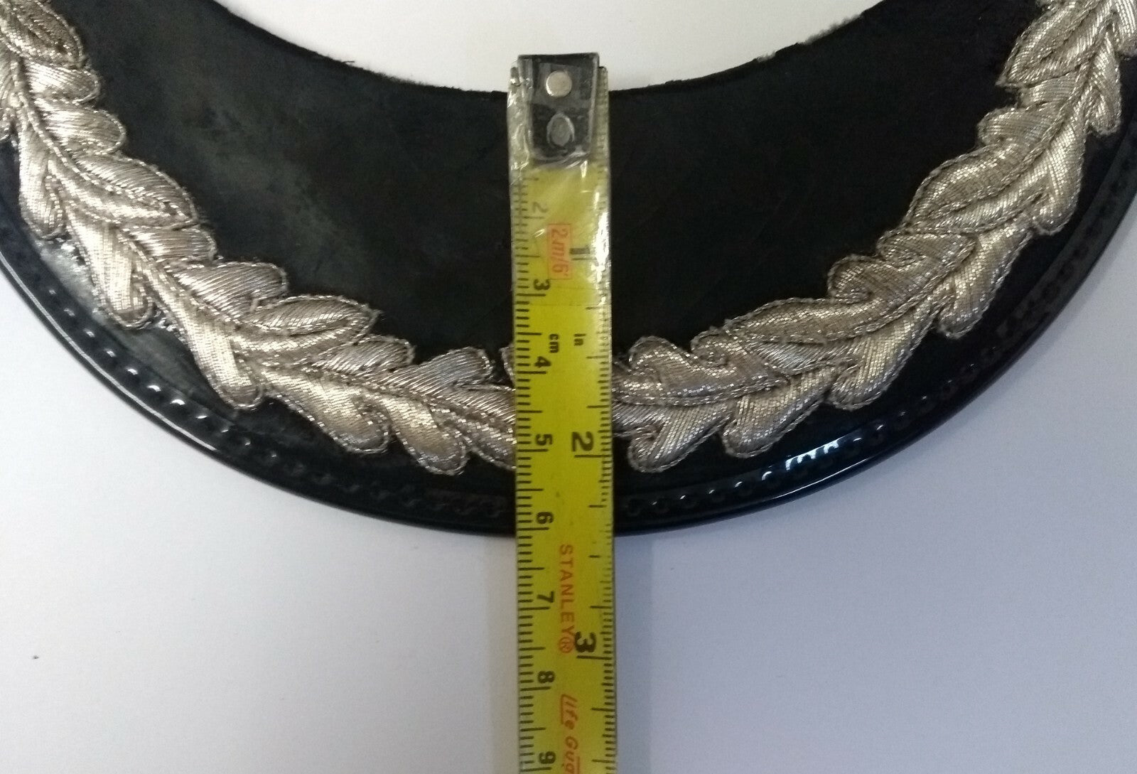 Genuine British Made Senior Officer Silver Mylar Braided Dress Cap Peak