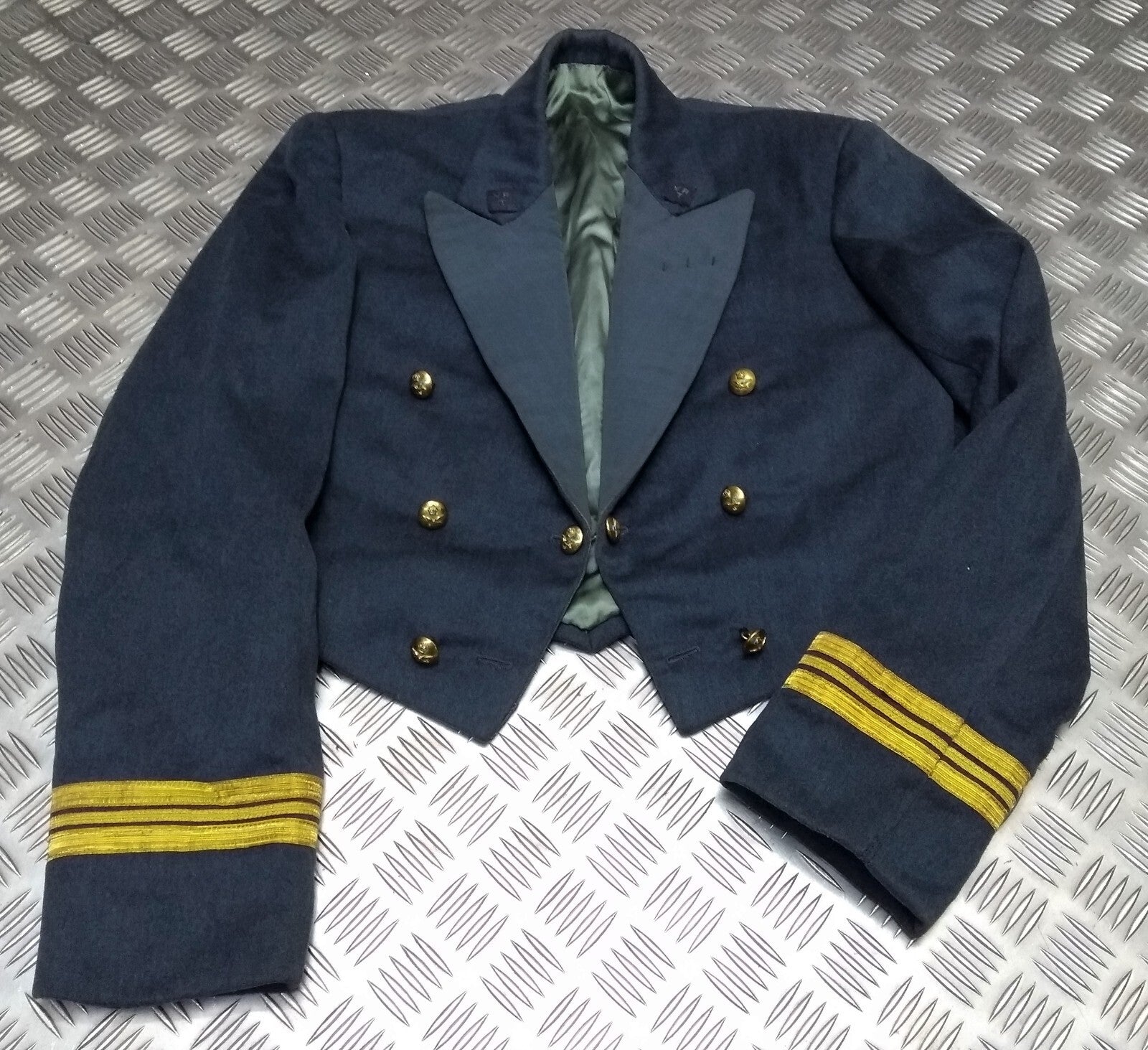 Vintage Mess Jacket RAF Royal Air Force with Cuff Ribbons and Kings Crown Buttons