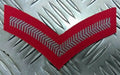 Lance Corporal Stripes Patch Grey on Red Genuine Issue 1 Chevron EPB2