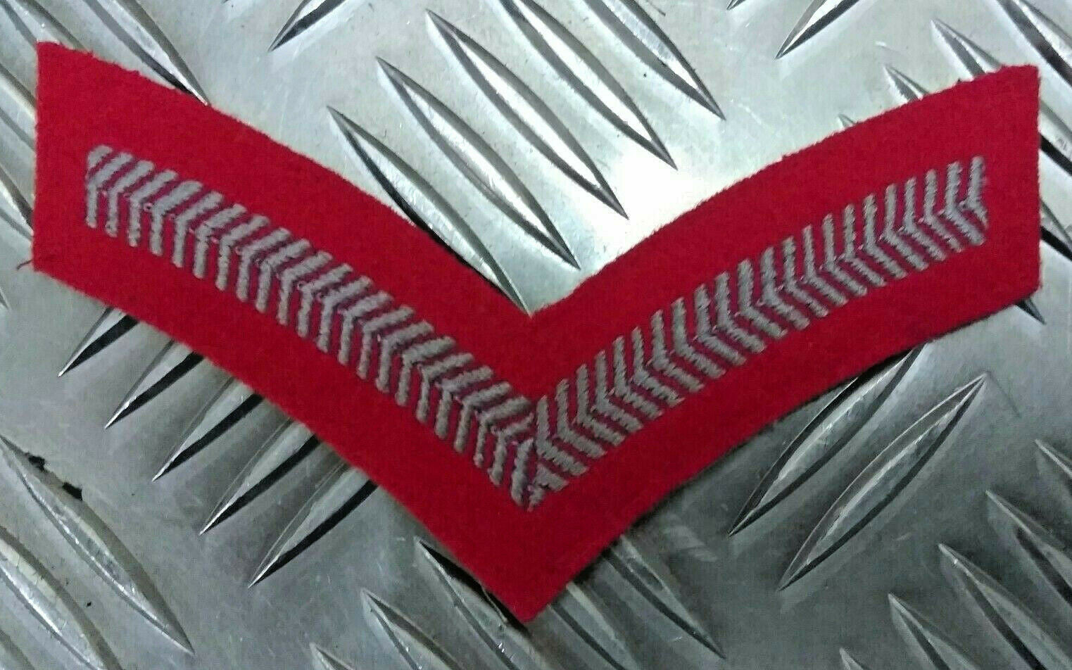 Lance Corporal Stripes Patch Grey on Red Genuine Issue 1 Chevron EPB2
