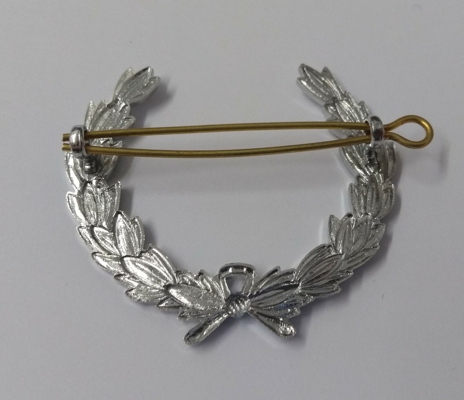 Silver Laurel Leaves Issue Chrome Prong Back Obsolete Pattern GIM184A