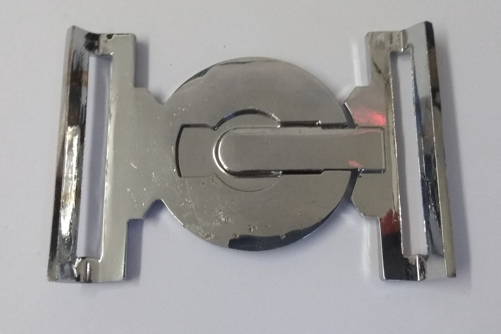 Abu Dhabi Buckle UAE Chrome Insignia Belt Locket Clasp Made in England 52mm