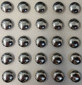 Genuine Vintage Chrome Half Ball Dome Dress Buttons 22L X 25 Buttons ASBT143