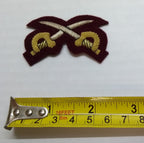 Mess Kit Badge PtI Cross Swords Para Maroon British Hand Embroidered Patch