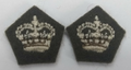 Genuine Vintage British Army No2 Dress Issue Small Rank Crowns on Khaki Pair NEW