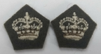 Genuine Vintage British Army No2 Dress Issue Small Rank Crowns on Khaki Pair NEW