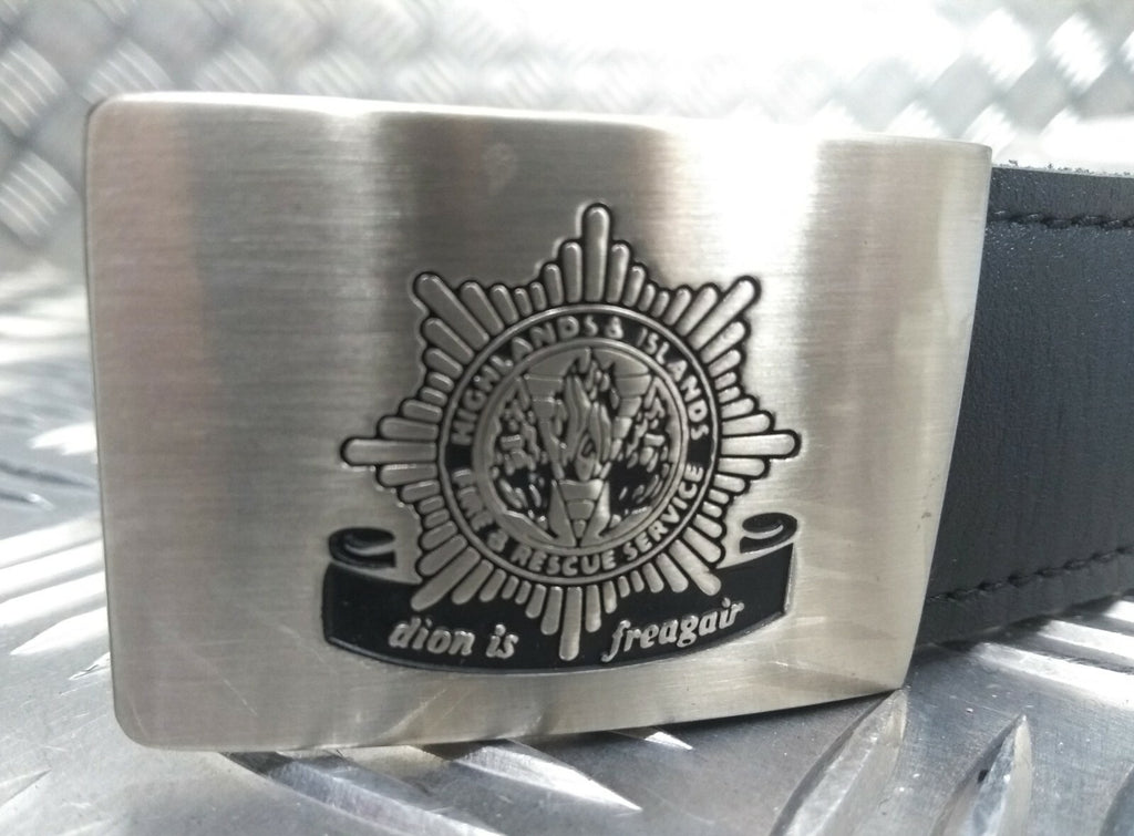 Fire Leather with Chrom Emblem Buckle Belt One Size - NEW
