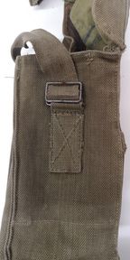 Vintage Belgian Army Canvas Shoulder Satchel Bag Gas Mask Heavy Duty Webbing