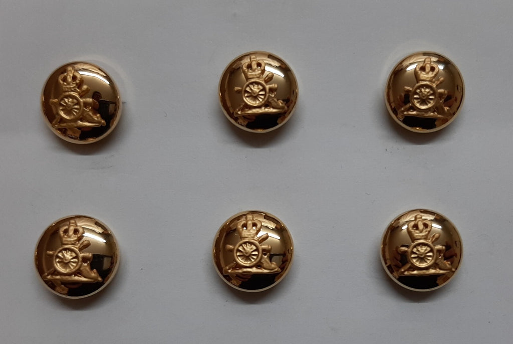 Royal Artillery Buttons 22L Small British Army Mounted R.A Cannon Insignia