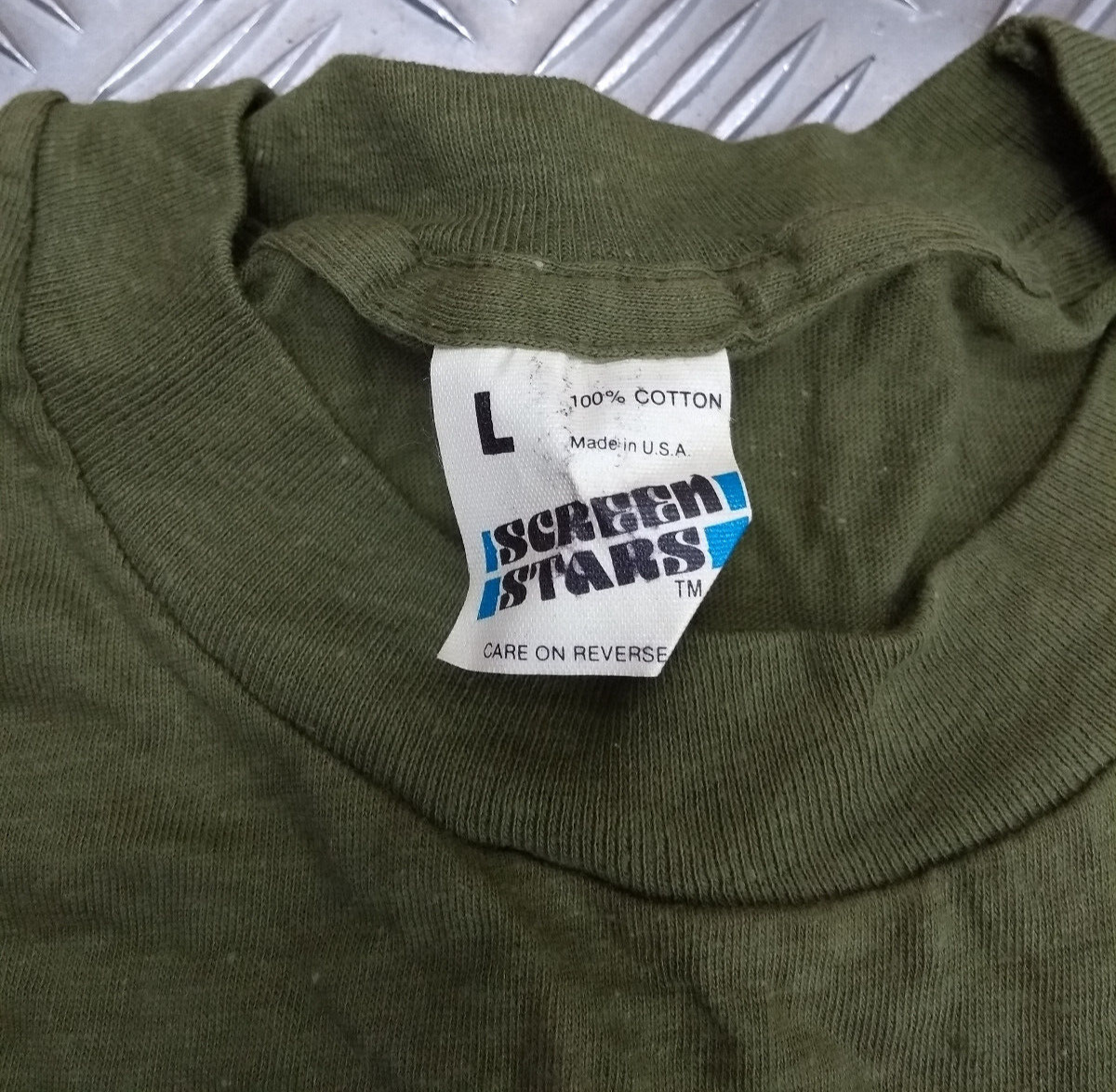 Green Cotton T-Shirt Size Large with Sea Cadet Corps Symbol Print