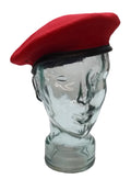Red Army Beret Allarms UK Officer Pattern Wool / Silky Lining Leather Trim 59cm.