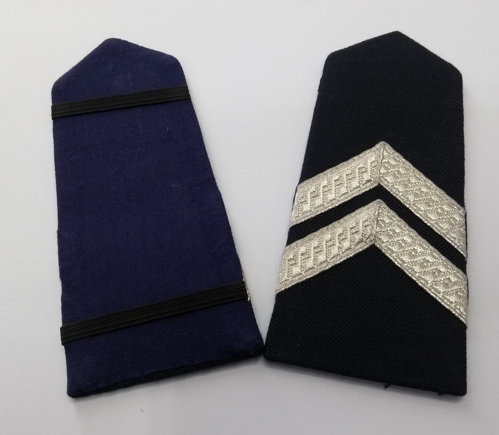 Naval Shoulder Slides / Boards Officers Style Silver Lace Chevrons Navy NEW