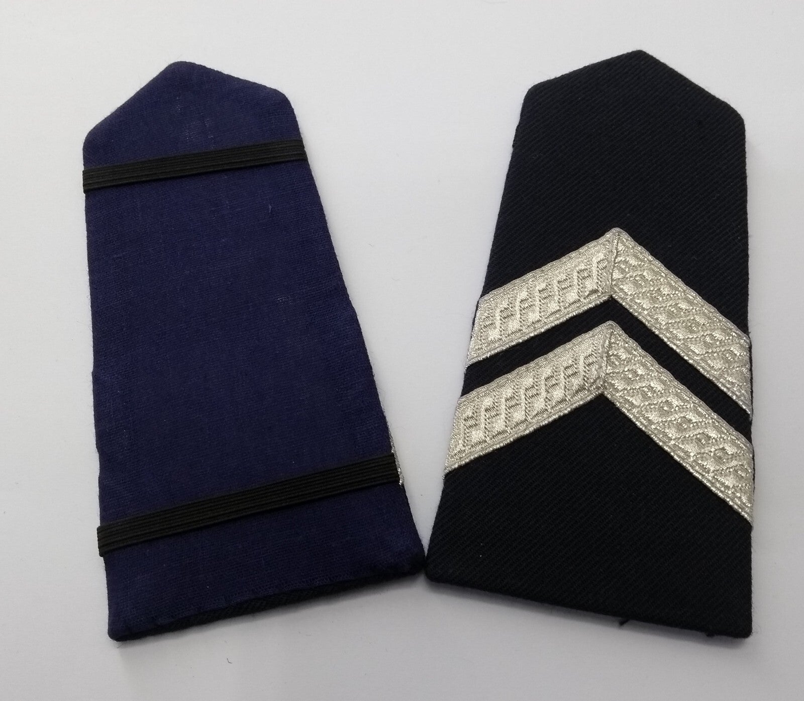 Naval Shoulder Slides / Boards Officers Style Silver Lace Chevrons Navy NEW