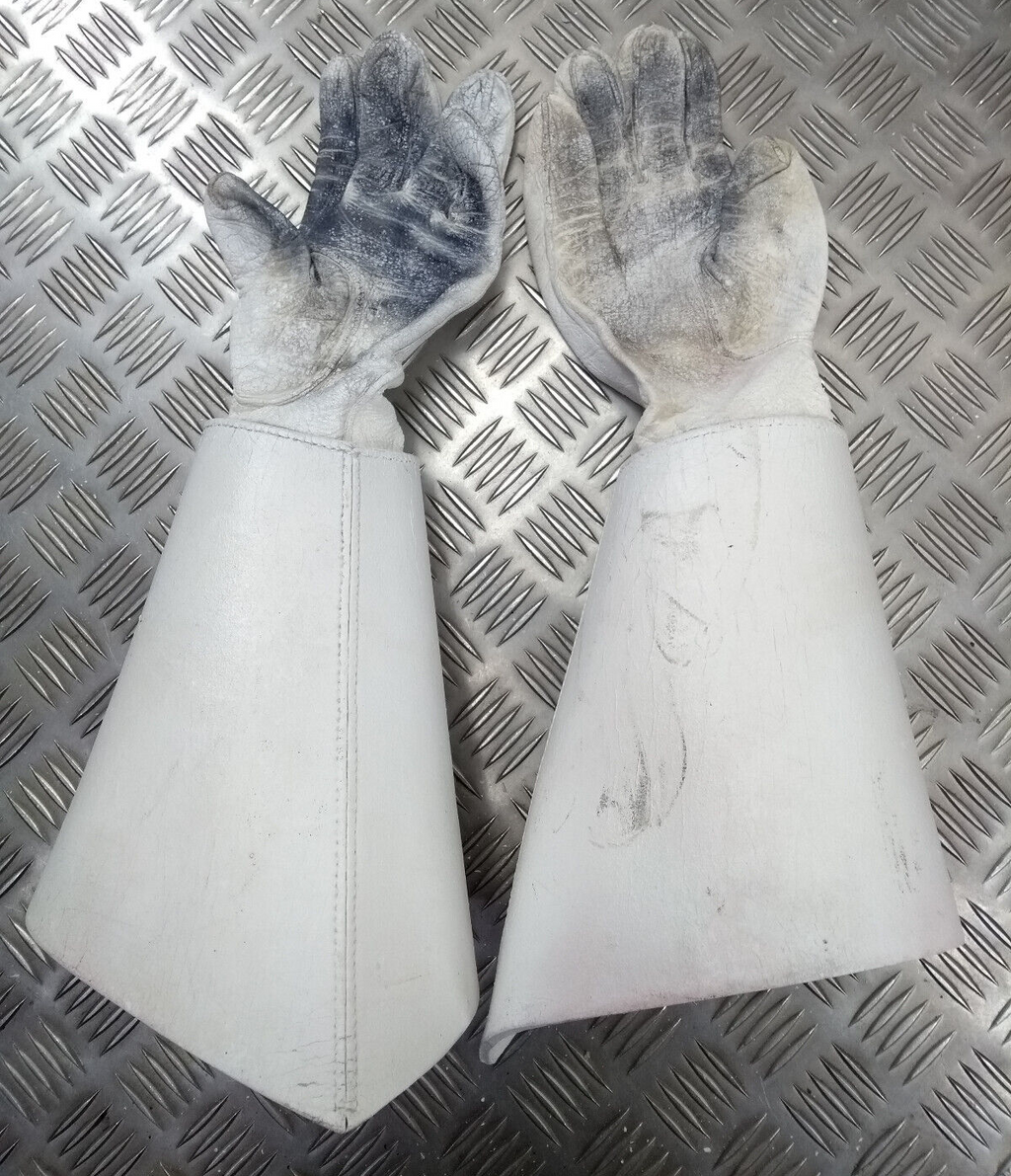 British Army Household Cavalry White Leather Gauntlet Parade Gloves Size 9