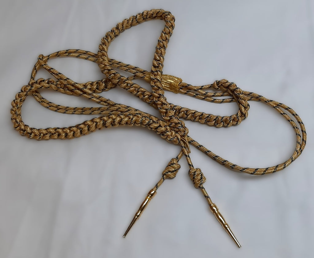 RAF Royal Air Force Aiguillette Gold with Blue Senior OFC and Musicians Shoulder Garnish