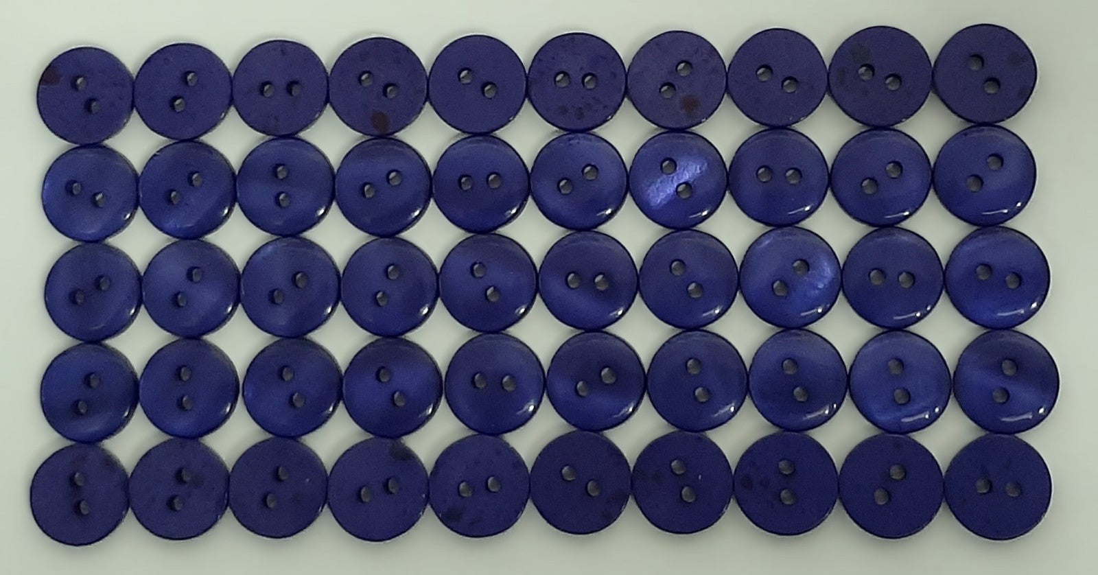 100 Vintage Buttons 2 Hole Shirt / Shank Anchors Pearlesque Mid Blue 11.4mm NOS