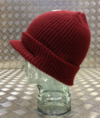 Dark Red / Maroon Peak / Peaked Beanie Hat / Radar Cap - One size - BRAND NEW