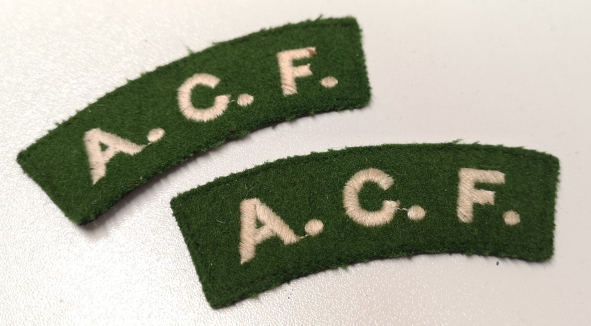 ACF Army Cadet Forces Green Shoulder Patches 1 Pair