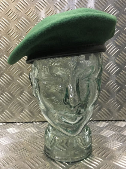 AGC Beret British Army Green Regimental 100% Wool Beret & Leather Band BRAND NEW