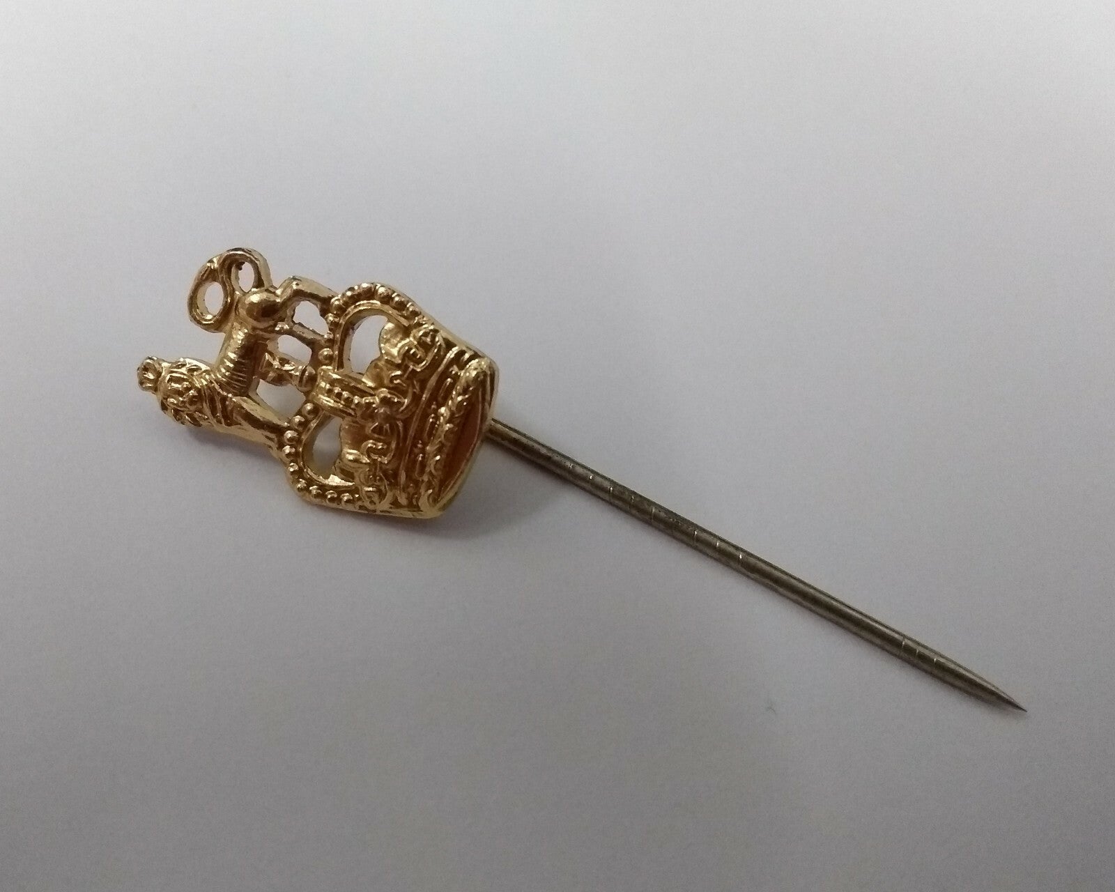 Genuine British Royal Marines RM Gold Colour Officers Crown Pin Badge