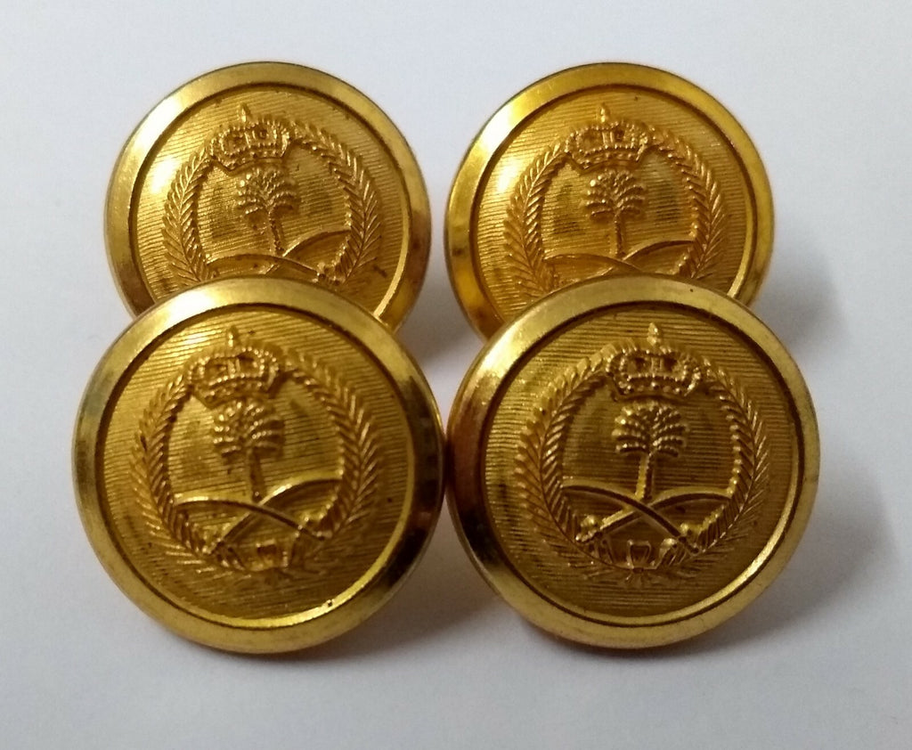 Royal Saudi Arabian Obsolete Old Pattern Brass Buttons x4