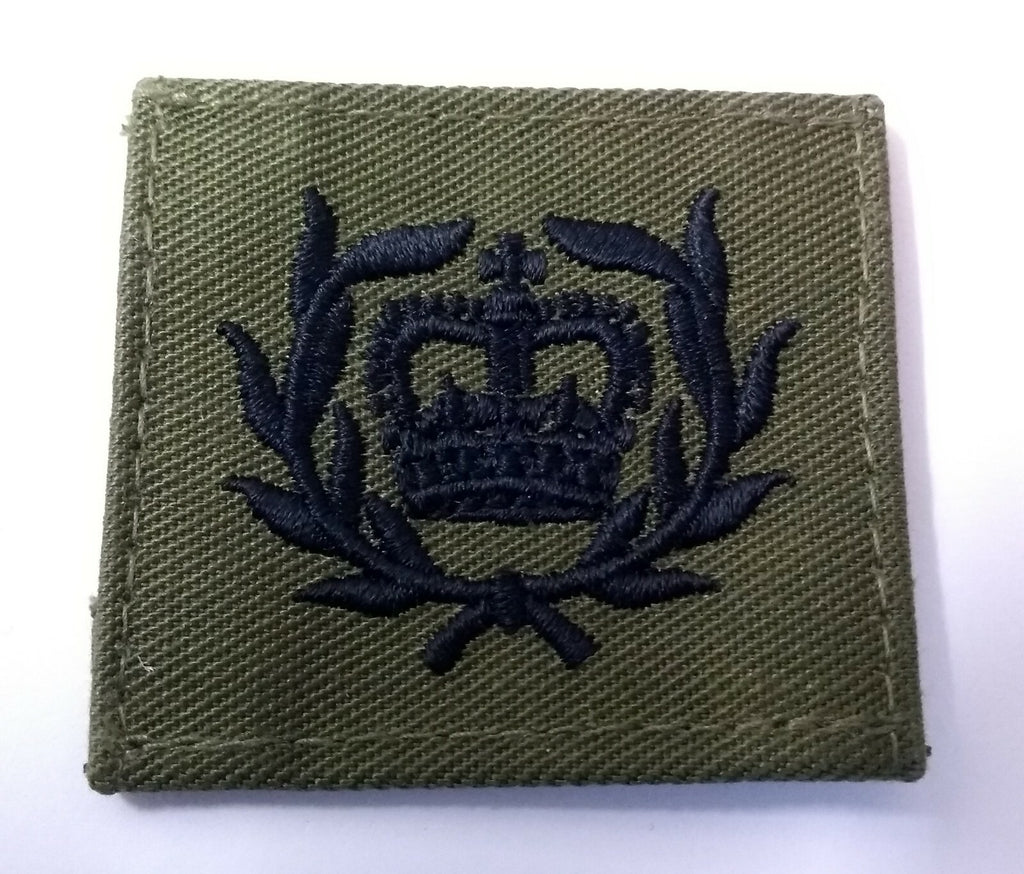 Genuine British Royal Marines CQMS QMSI Green Rank Patch Olive Drab RM
