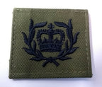 Genuine British Royal Marines CQMS QMSI Green Rank Patch Olive Drab RM