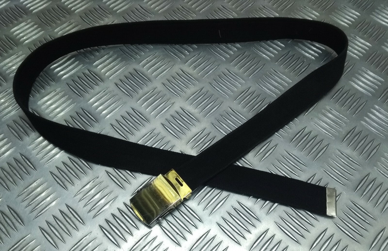 Genuine British Black RN Trousers Belt 1¼" Roll Buckle Royal Navy Grade 2
