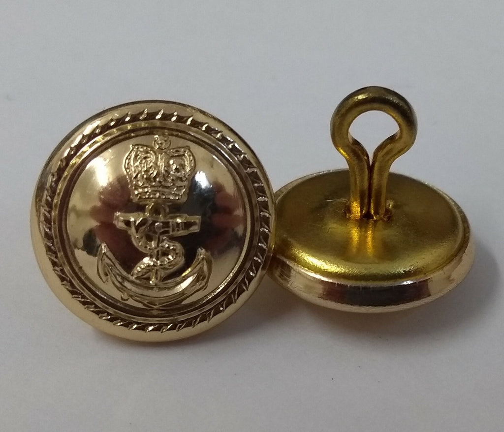 Genuine British Royal Navy RN Officers Rope Edge Dress Buttons 16.5mm ASBT185