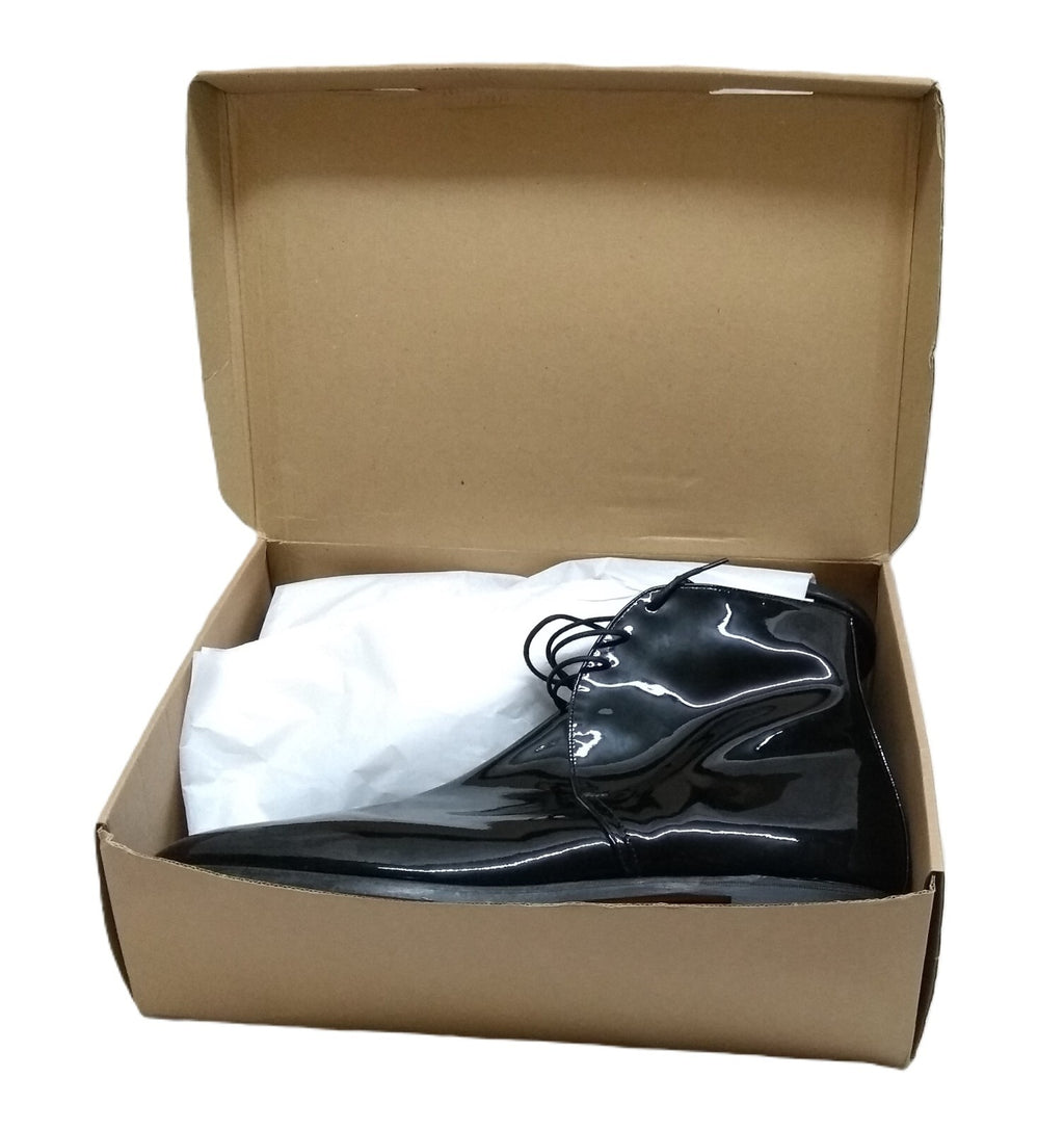 Sanders George Boots Officers Black Patent With Spur Box Housing UK 13