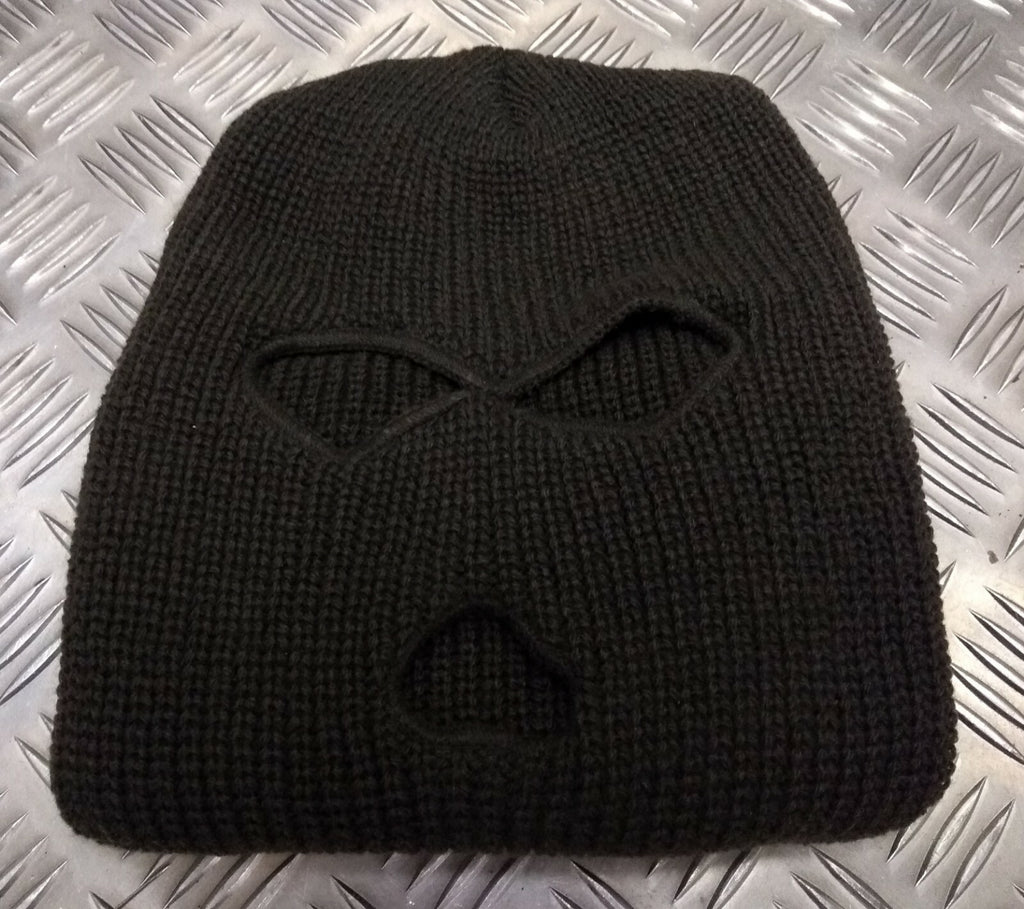 Three (3) Hole Knitted Balaclava, Very Warm - ARMY GREEN - Brand New