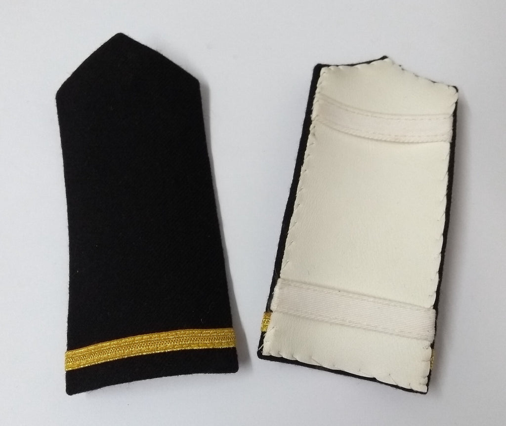Naval Officers 1 Bar No1 Uniform Shoulder Boards Epaulette Black & Gold Detail