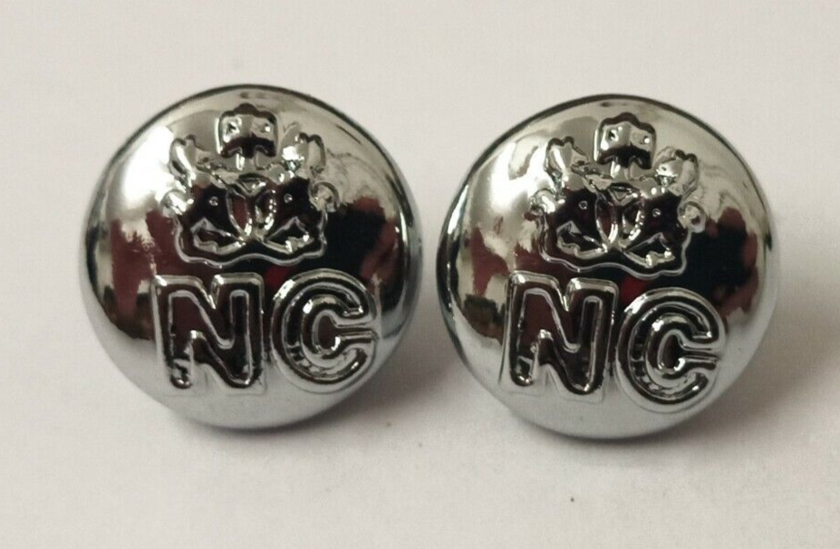 Obsolete Nigerian Buttons Unity NC Insignia Silver Shank Back 12mm V0198 X2