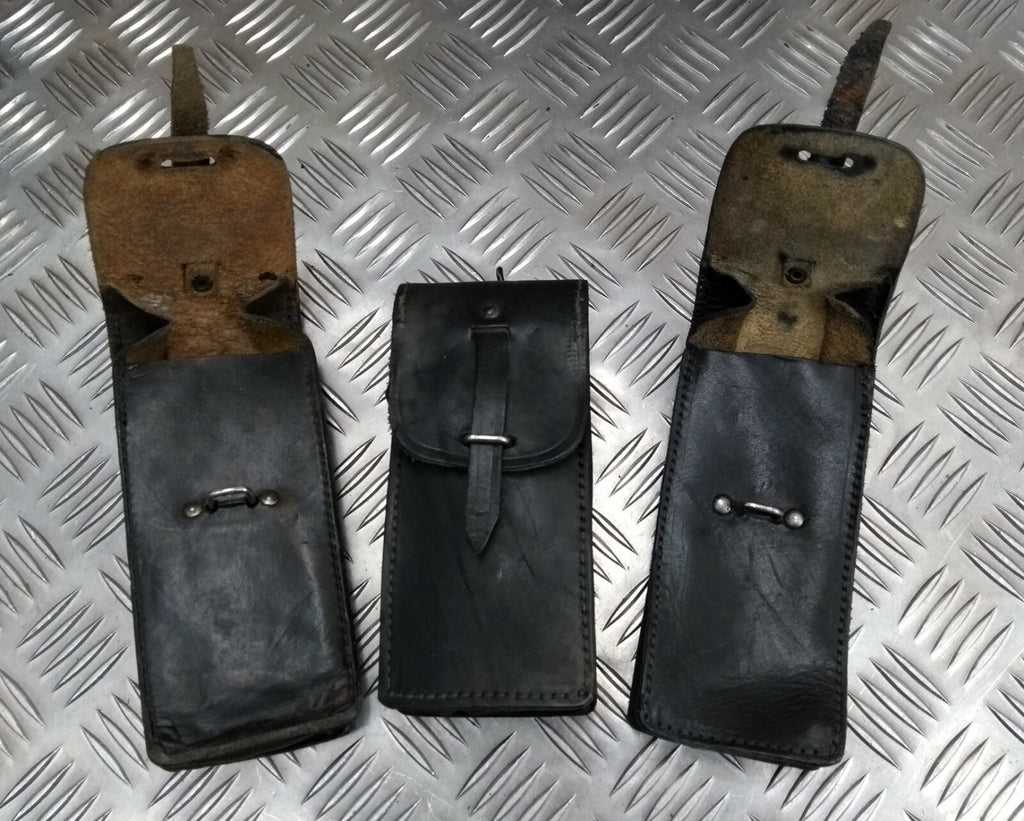 Vintage Style Black Leather Utility Pouch Job Lot Faulty x 20