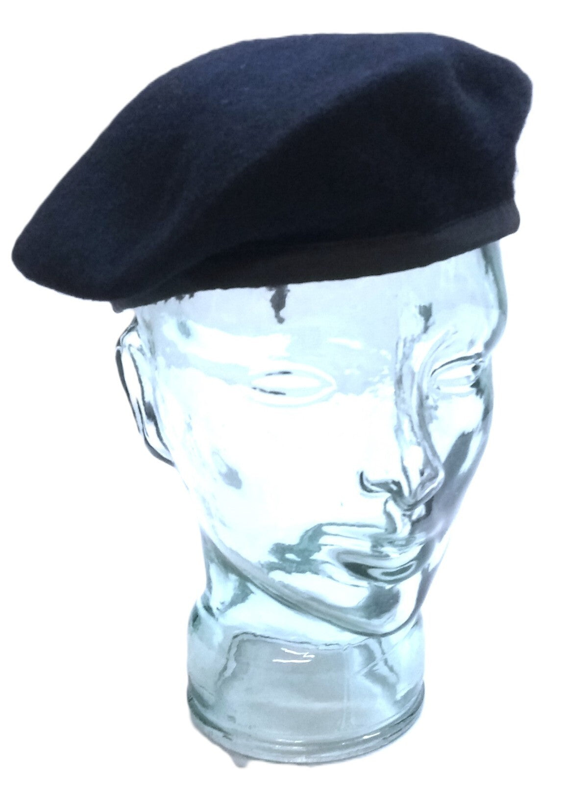 Navy Blue Beret Goldings Army Pattern 100% Wool / Silky Lining & Petersham Trim