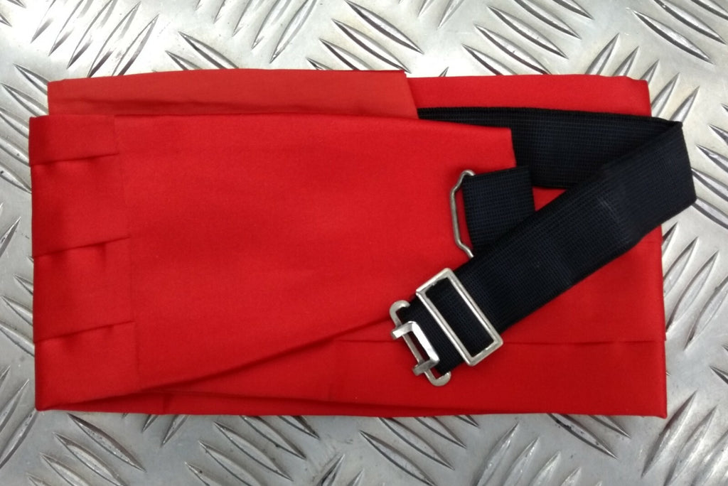 Genuine Vintage British Made Scarlet Red Pleated Mess Dress Cummerbund 36" X 4¼"
