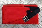 Genuine Vintage British Made Scarlet Red Pleated Mess Dress Cummerbund 36" X 4¼"