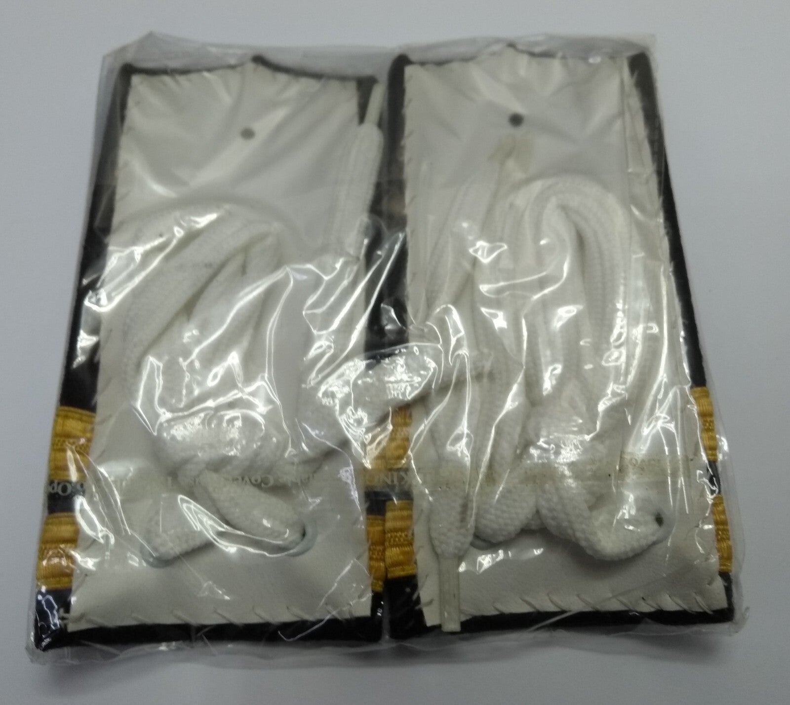 Naval Issue 2 Bar Gold Lace Officer Rank Shoulder Boards Leather Lace Backed