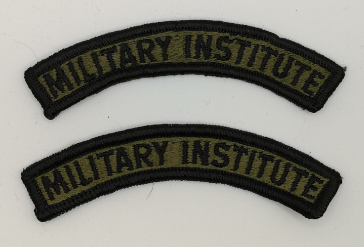 US Institute Black on Olive Shoulder Sleeve Insignia x2