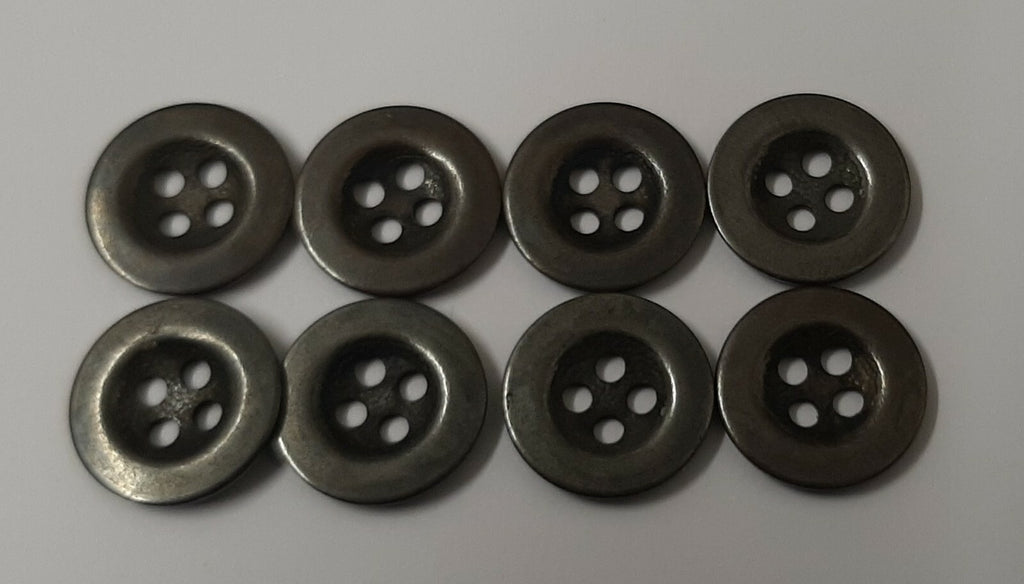 Vintage Metal Buttons 4 Hole Raw Metal 26L Diameter For Suspenders X8 ASBT300