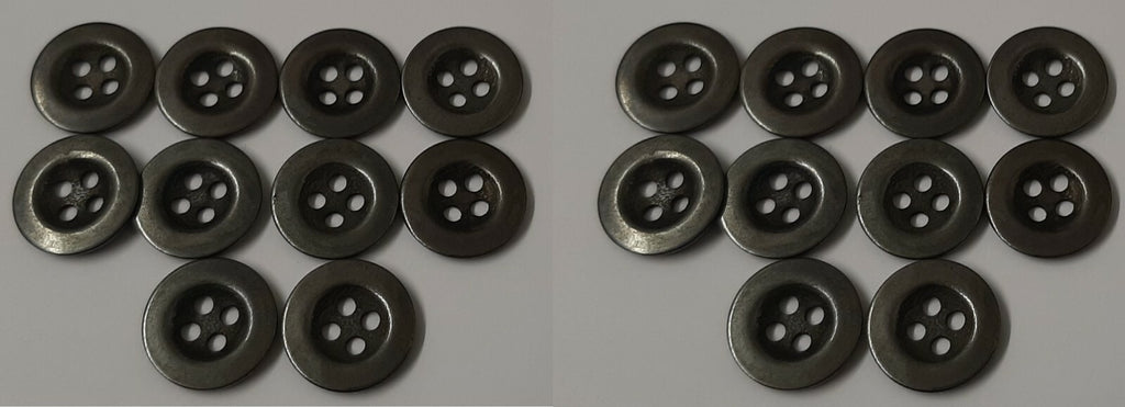 Vintage Metal Buttons 4 Hole Raw Metal 26L Diameter For Suspenders X20 ASBT300