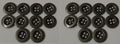 Vintage Metal Buttons 4 Hole Raw Metal 26L Diameter For Suspenders X20 ASBT300