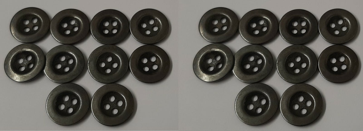 Vintage Metal Buttons 4 Hole Raw Metal 26L Diameter For Suspenders X20 ASBT300