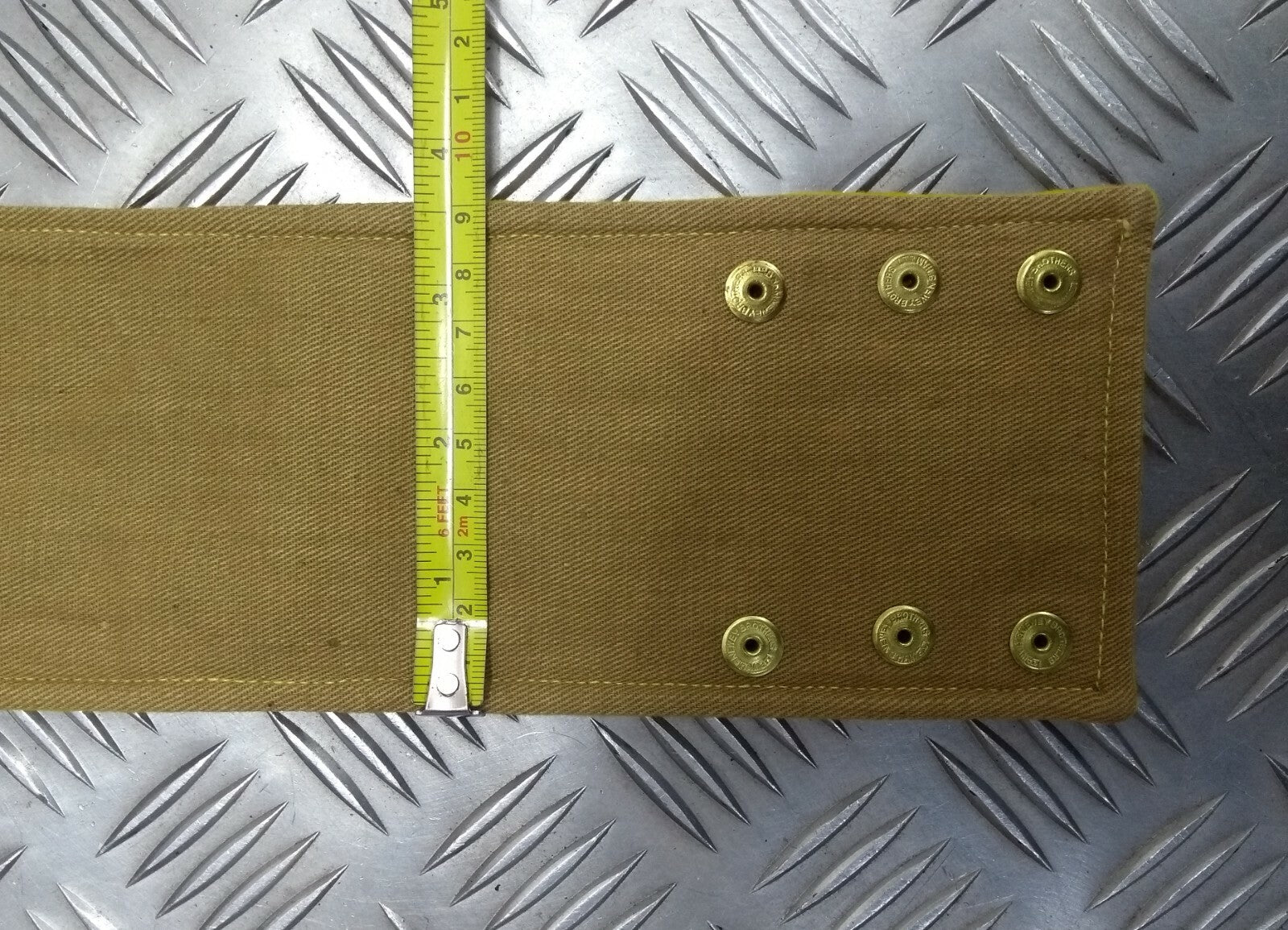 Yellow Armband Brassard WW2 Pattern British Army Old Stock Unissued Khaki Lined