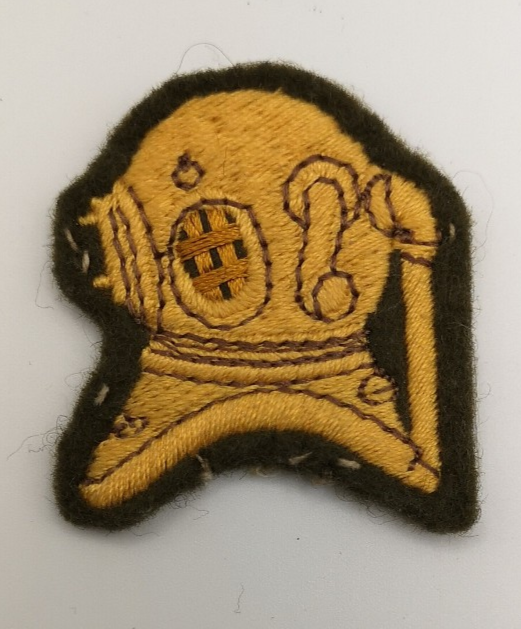 Badge Patch Diver Qualification Yellow on Khaki Green