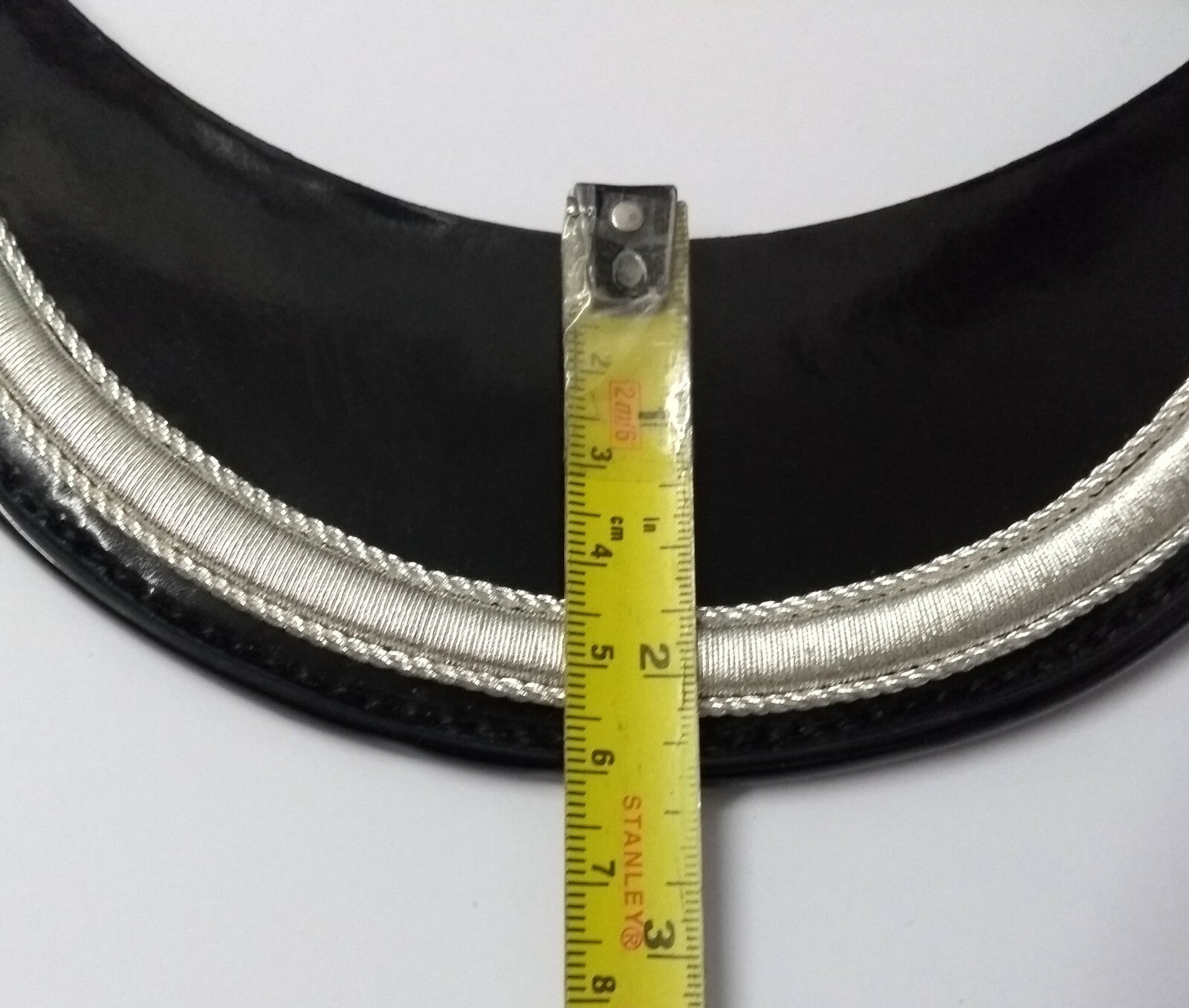 Genuine British Made Senior Officer 11/16" Silver Braid Dress Cap Peak New