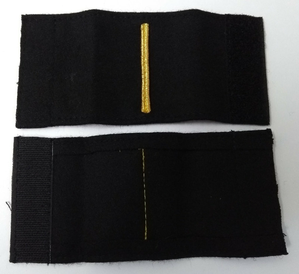 Genuine British Made Gold Embroidered Flash 1 Bar Felt Naval Sliders