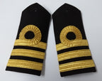 Naval Officers Commander Uniform Shoulder Boards Epaulette Black & Gold Detail