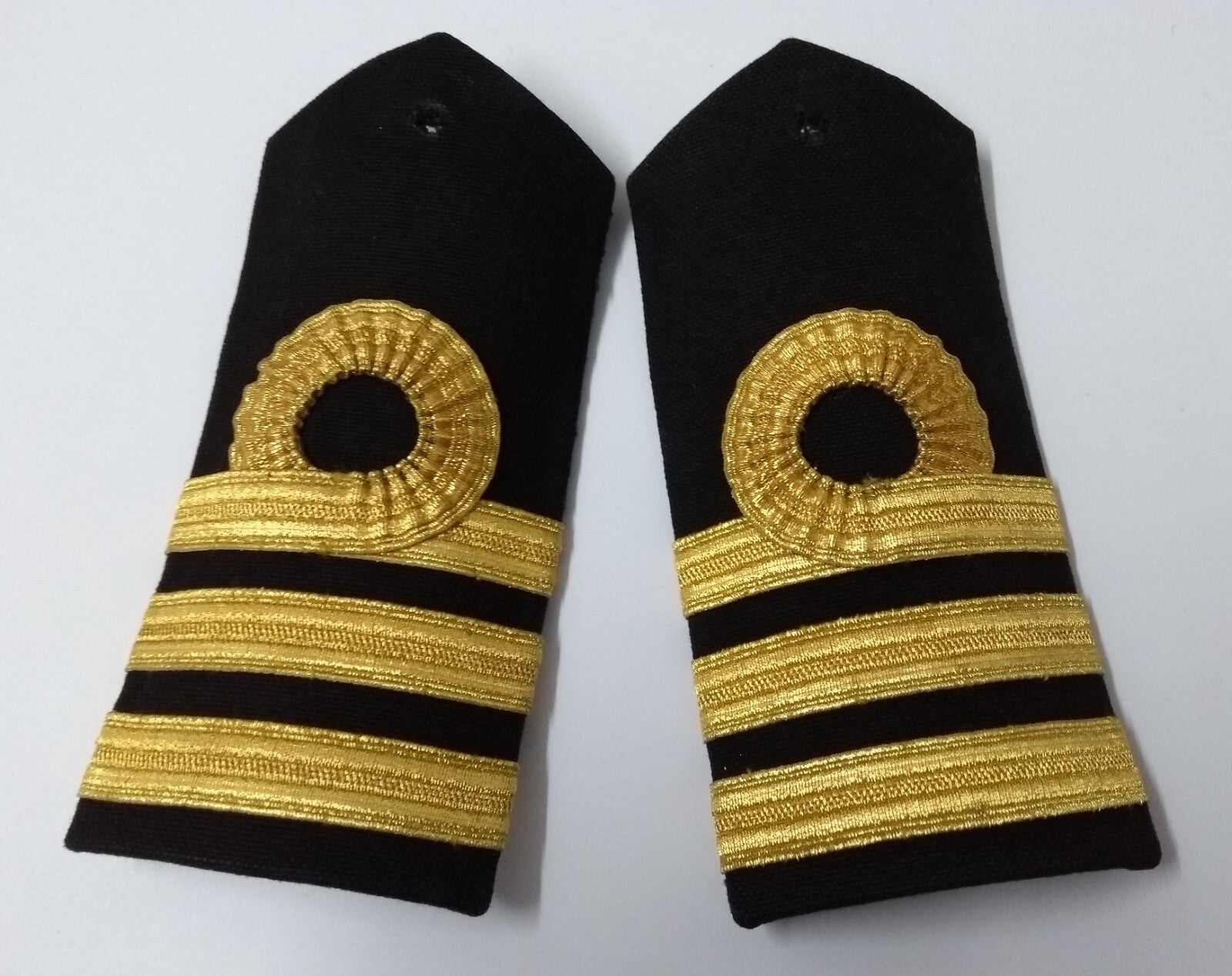 Naval Officers Commander Uniform Shoulder Boards Epaulette Black & Gold Detail